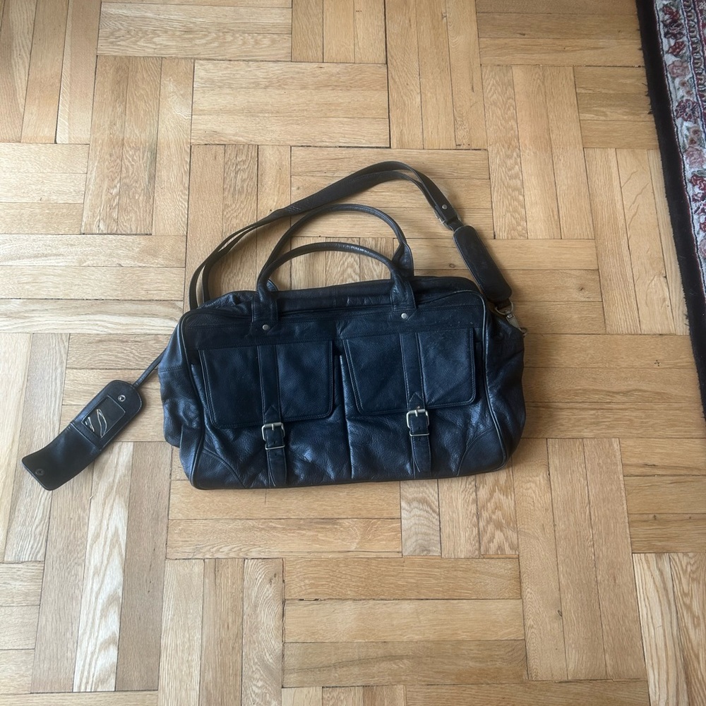 Elegant Black Leather Briefcase for Men